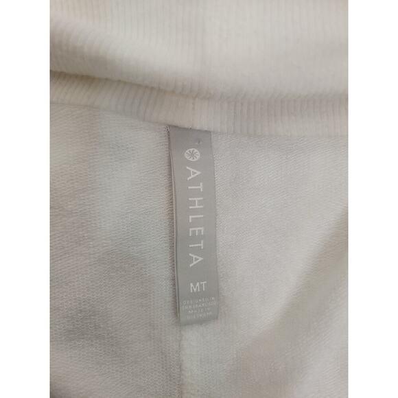 Athleta Wrap Cardigan Womens MT Tall Pockets Soft Long White Thumbholes Pockets - Picture 9 of 11